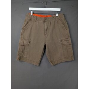 Bailey's Pt Mens Vintage Utility Cargo Shorts Brown Size 32 Cotton